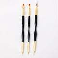 3 Pcs Nail Tools Packing Nail Drawing Pen Dual End Nail Art Pen Brush Acrylic Round Flat Painting Drawing Liner Brushes
