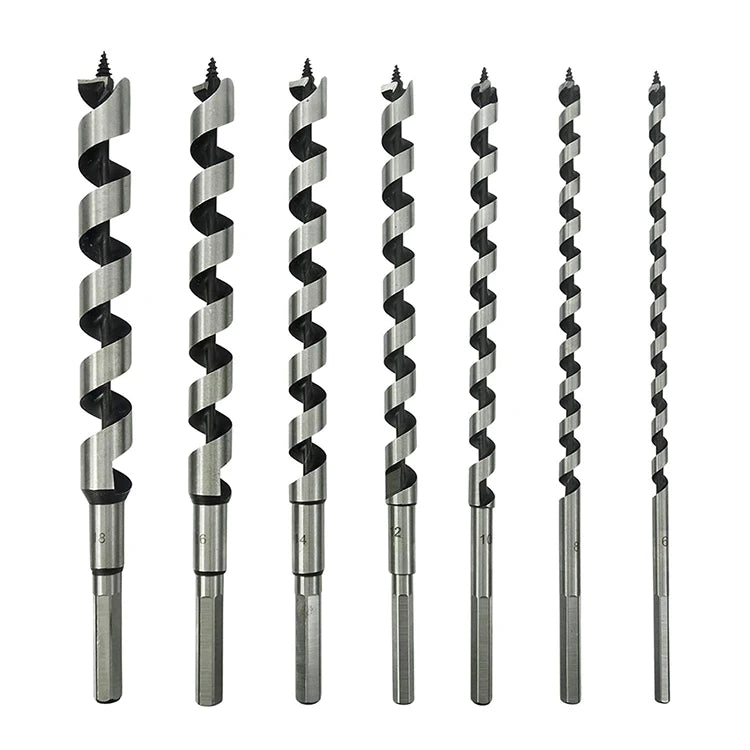 DZ 7pcs High Speed Steel Hex Shank Wood Auger Drill Bits 6/8/10/12/14/16/18mm for Deep Smooth Clean Holes Drilling