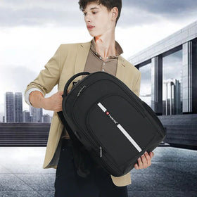 Tigernu T-B3893 Fashion Portable Polyester Laptop Backpack with USB Zipper Lock Waterproof for Men