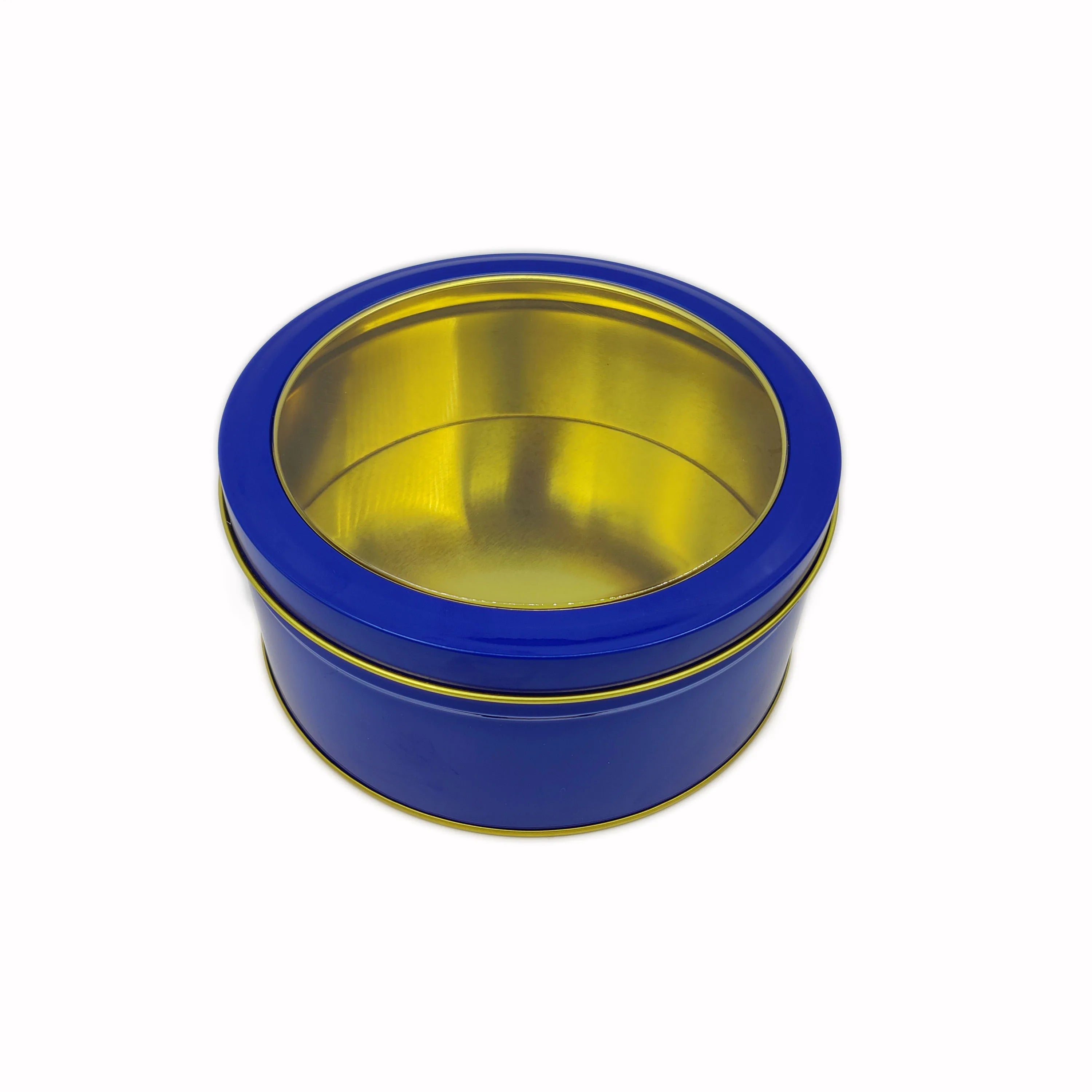 Custom Printed Watch Round Tin Box Gift Packaging With Pvc Window Candy Cookie Metal Tin Can