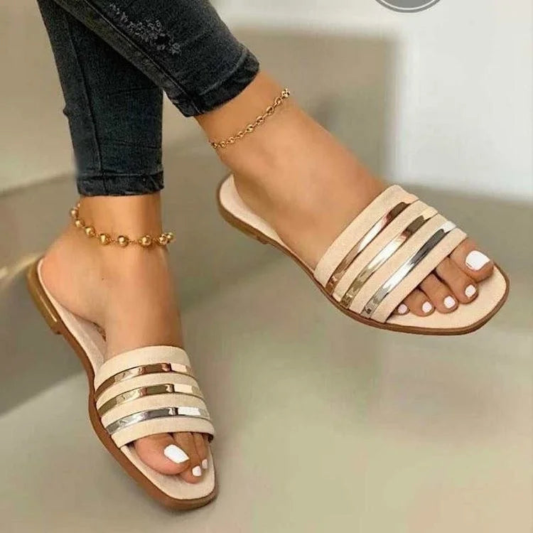 Casual Simple Style slippers Women's Fashion slippers Open Toe Sandals Women's Flat Sandals
