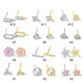 Fine 925 Sterling Silver Stud Ear Blank Base DIY Jewelry Findings Clear Zircon Earrings Setting Empty Bracket With Loop