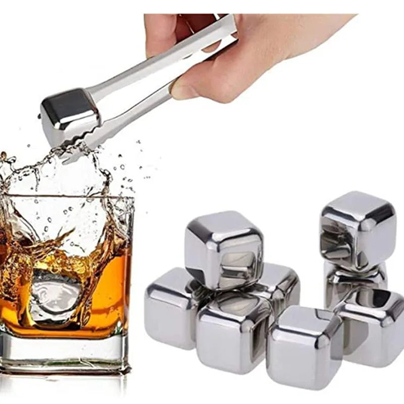 Stainless Steel 304 Bar Party Dinner Chilling Stone Metal Ice Cube