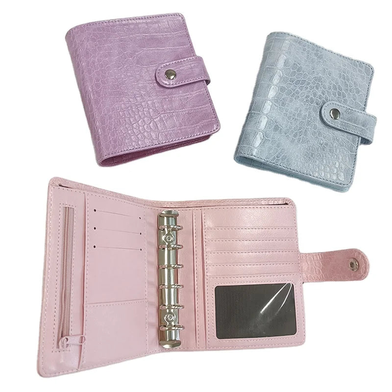 Custom Wholesale Pu Leather Notebook Envelopes Money Organizer Saving Budget Binders Cash A7 Budget Binder Wallet