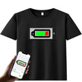 LED T Shirt Display Screen Smart APP Programmable Scrolling Message Led t Shirts and Light up Clothing Mini Flexible Panel