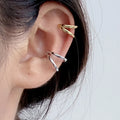 ICEBELA 925 Sterling Silver Unisex Ear Cuffs Double Row No Piercing Earrings Minimalist Style Simple Cuffs Earrings for Girls