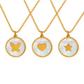 All-Match Five-Pointed Star Butterfly Necklace White Sea Shell Heart Pendant Necklace Female Clavicle