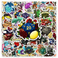 50 Pcs Various Styles of Dice PVC High-quality Durable Stickers for Draw bar Box Skateboard Cupboard Suitcase and Books