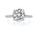 Prong Setting 5CT Moissanite Engagement Ring 18K Gold Plated Micro Pave Dazzling Jewelry for Your Special Day