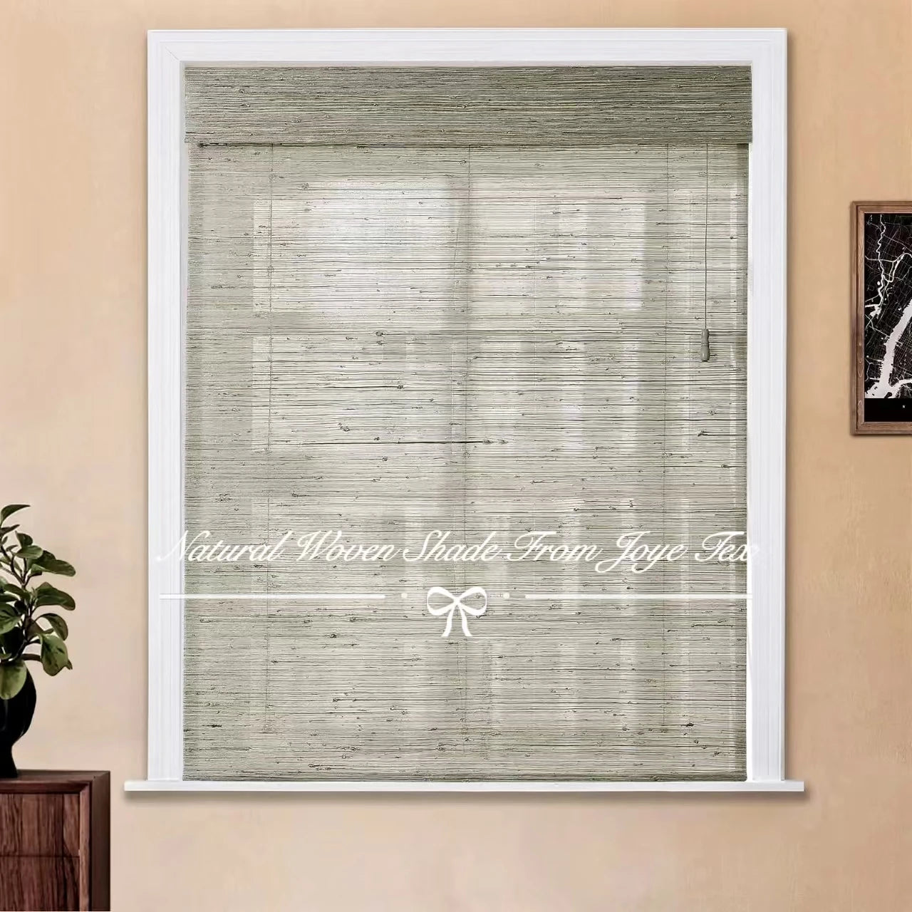 Customizable Natural Bamboo Woven Cordless Roman Sunshade Factory-Made Privacy Window Curtain for Living Room Balcony Kitchen