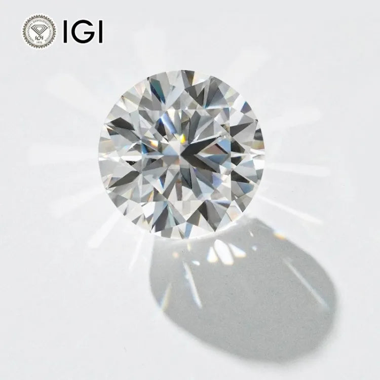 Wholesale IGI Certificated 0.5-3ct Round Cut Lab Grown Diamond DEF Color HPHT VS1 VVS2 VVS1 Diamond Lab Grown Diamonds MegaBDM