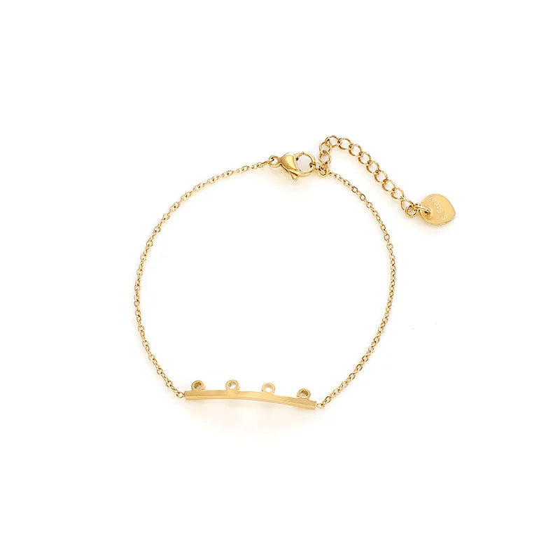 New Trendy 18K Gold Plated Stainless Steel Bracelet for Women Geometric Butterfly Leaf Pattern for Anniversaries
