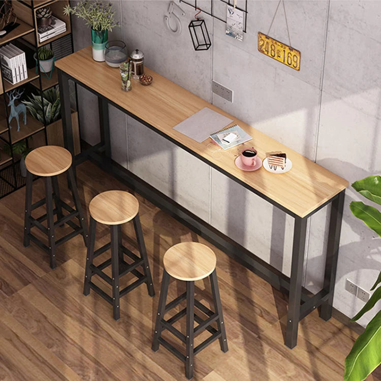 Home Kitchen Counter Working High Top Long Narrow Modern Bar Table AndChair