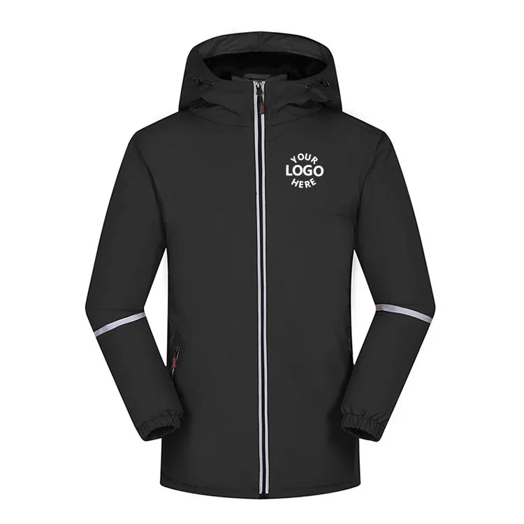 Outdoor Softshell Jacket Hooded Fleece Coat Custom Windproof Fleece Windbreaker for Men