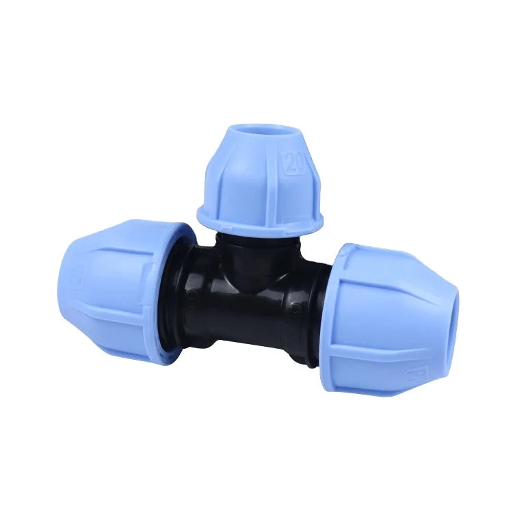 PP COMPRESSION FITTINGS Irriplast Irrigation Custom Water Supply All Size PE Compression Fittings Equal Tee HDPE Pipe Fittings