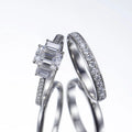 MSR-1108 Customization 9K/10K/14K/18K White Gold  CVD HPHT  Lab Grown Diamond Double Ring