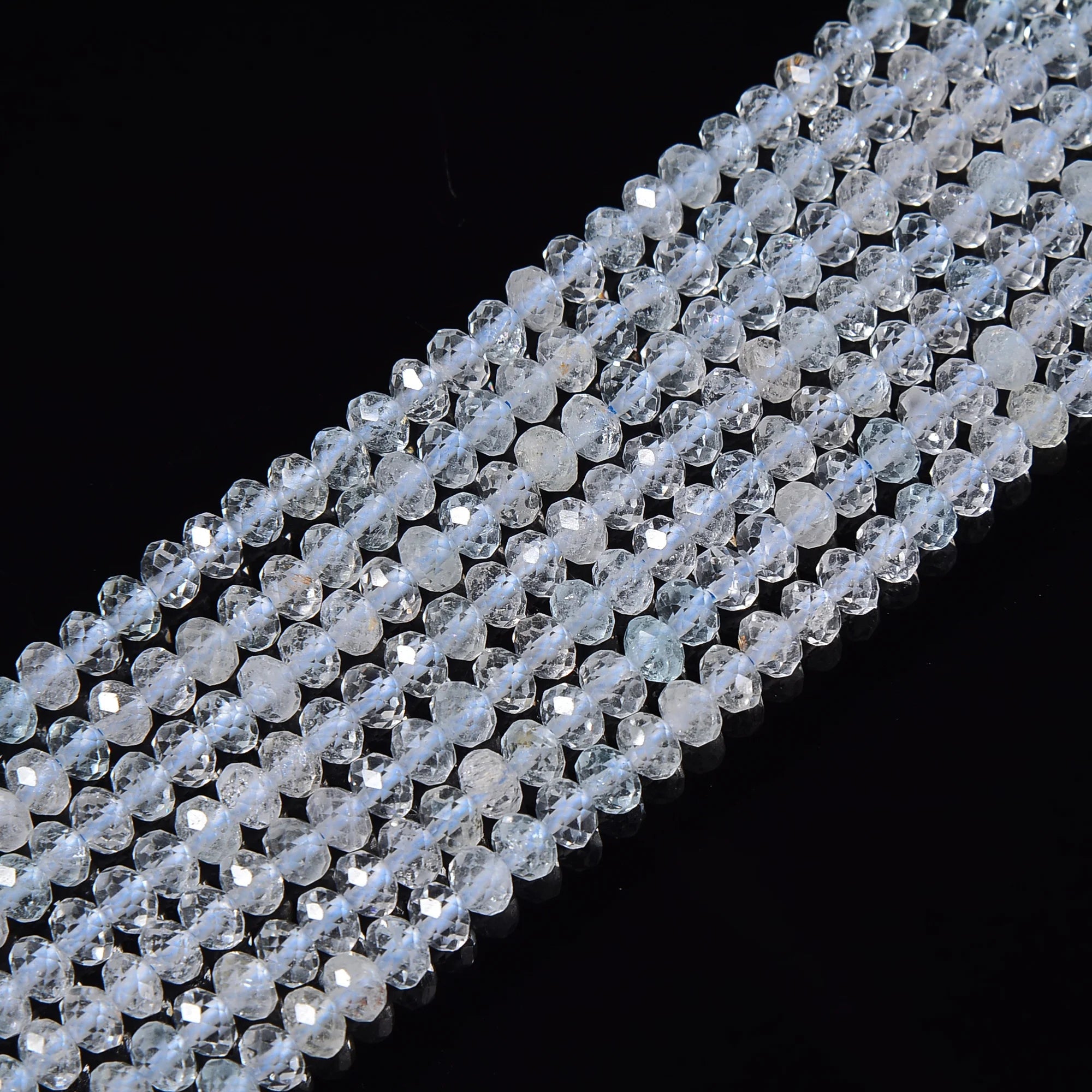 Natural 3x4.5mm Topaz  Faceted Rondelle Gemstone Loose Beads for Jewelry Making