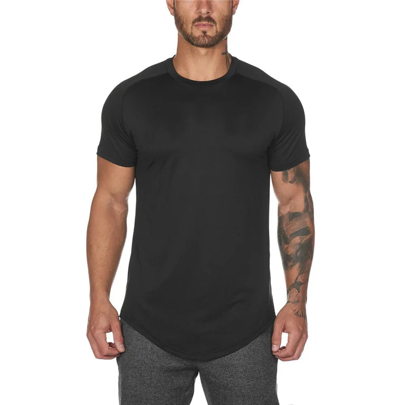 Custom Unisex Fitted Polyester Tshirts Quick Dry Running Fitness Sports T-thirt Sublimation Athletic Gym Compression Men T Shirt