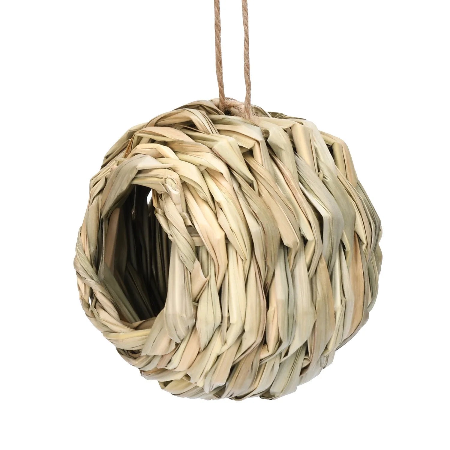 100% Natural Grass Hand-Woven Circular Bird's Nest Small Outdoor Garden Courtyard Simulation Decoration Removable Animal Pattern