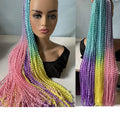 For Synthetic High Temperature Fiber Zizi Curly Small Box Braid Crochet Hair Extensions Dyed Double Weft Special Braids