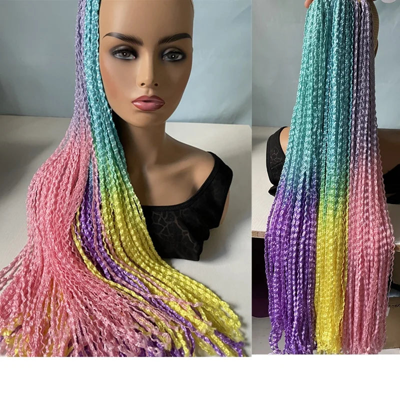 For Synthetic High Temperature Fiber Zizi Curly Small Box Braid Crochet Hair Extensions Dyed Double Weft Special Braids