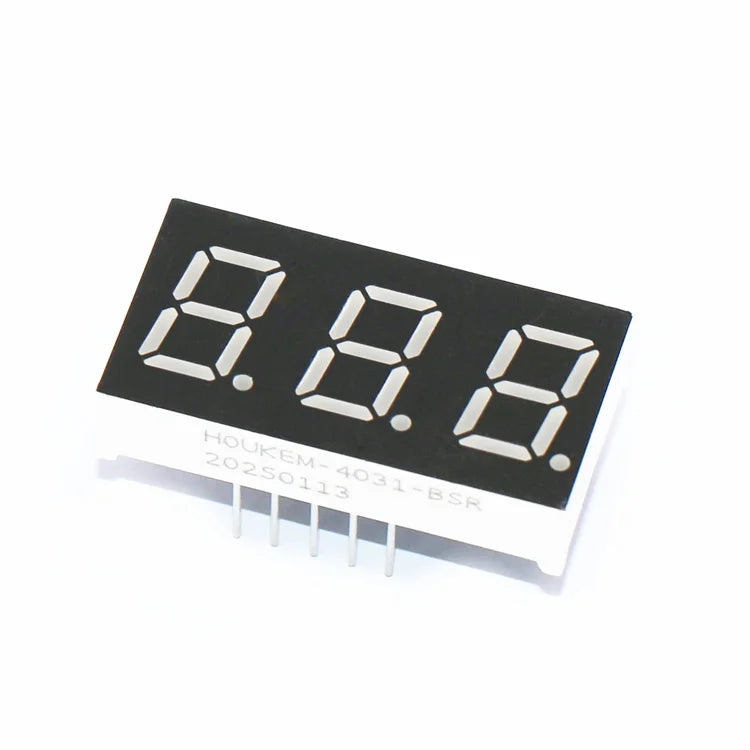 HOUKEM-4031BS 0.4 Inch 10mm Red Common Anode LED Display 3 Digit 7 Segments Display"