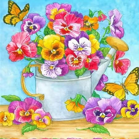 Beginner-Friendly Painting by Numbers Kit 40x50cm/16x20inch Frame with Floral Landscape Design for Home Decorative Coloring