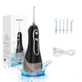 H2ofloss Portable USB Charged IPX7 Waterproof Water Flosser 5 Tips 300ml Tank Teeth Cleaning Household Office Use