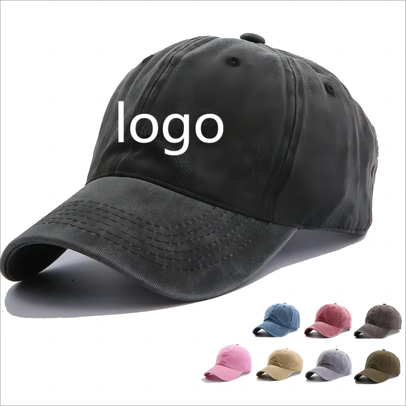 Unisex Sport Dad Hat with Custom Logo Patch Embroidery 6 Panel Washed Denim Baseball Cap Stylish Street Image Fashion