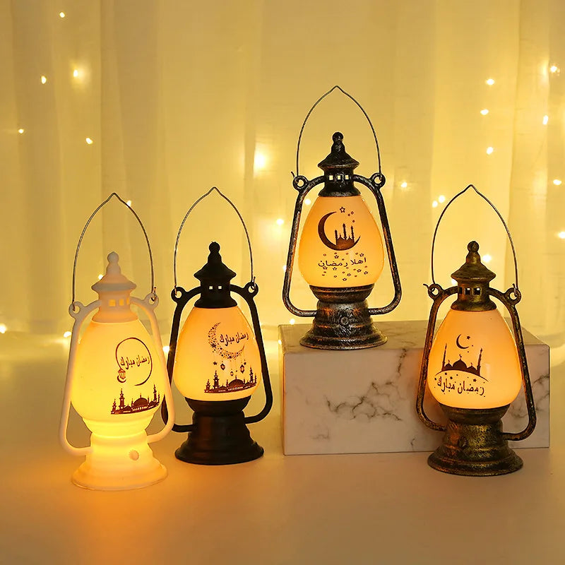 Cheap Holiday Decoration Crafts Plastic Material Ramadan Lantern Light Eid Mubarak Led Lantern