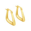 Trendy Unisex French Geometry Hexagon Hoop Earrings Rhodium & 14K Gold Plated Brass for Party