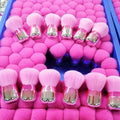 Private Label Kabuki Vegan Face Fan Brush Soft Synthetic Hair Mushroom Head Powder Foundation