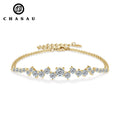 925 Silver 5mm&3.5mm&2.5mm D Color Pass Diamond Tester Moissanite Bracelet Fashion Ladies Double Chain Design Bracelet for Women