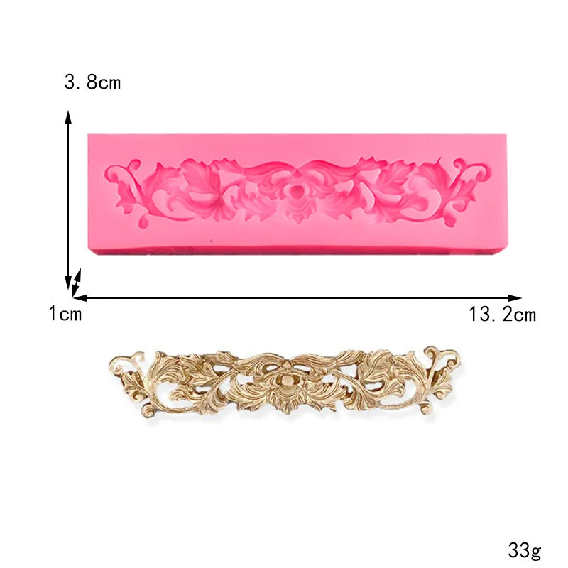 Wholesale Vintage Lacework Cake Decorating Silicone Molds Diy Baking Fondant Mold