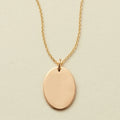 Stainless Steel Gold Plated 18*12mm Personalized Engraved Laser Custom Symbol Letter Oval Choker Pendant Necklace