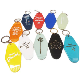 Wholesale Custom logo Promotional Blank Plastic Retro Vintage Motel Hotel Room Keychain