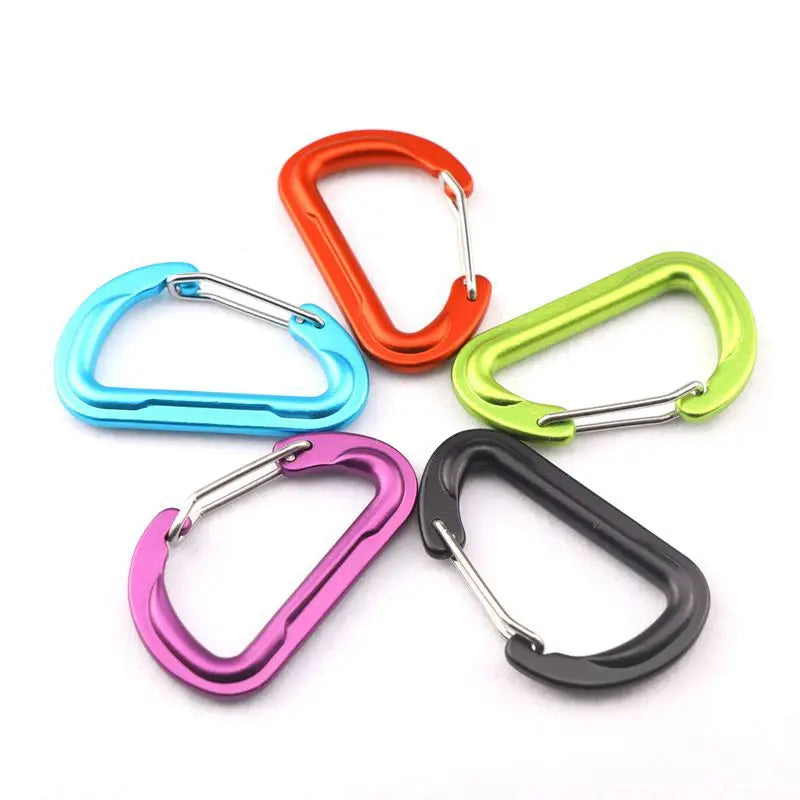 Factory Wholesale Custom logo Small 6cm D Shaped Flat Wire Gate Carabiner Clip Limbing Carabiner Hooks