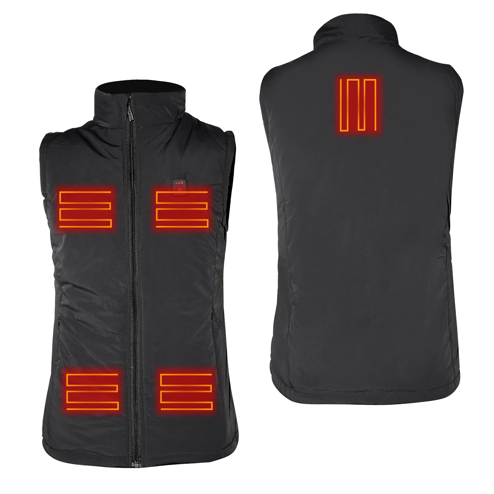 Lightweight USB Charging Puffer Vest Casual Polyester Body Heated Clothing with Down Filling and Zipper Heated Vests