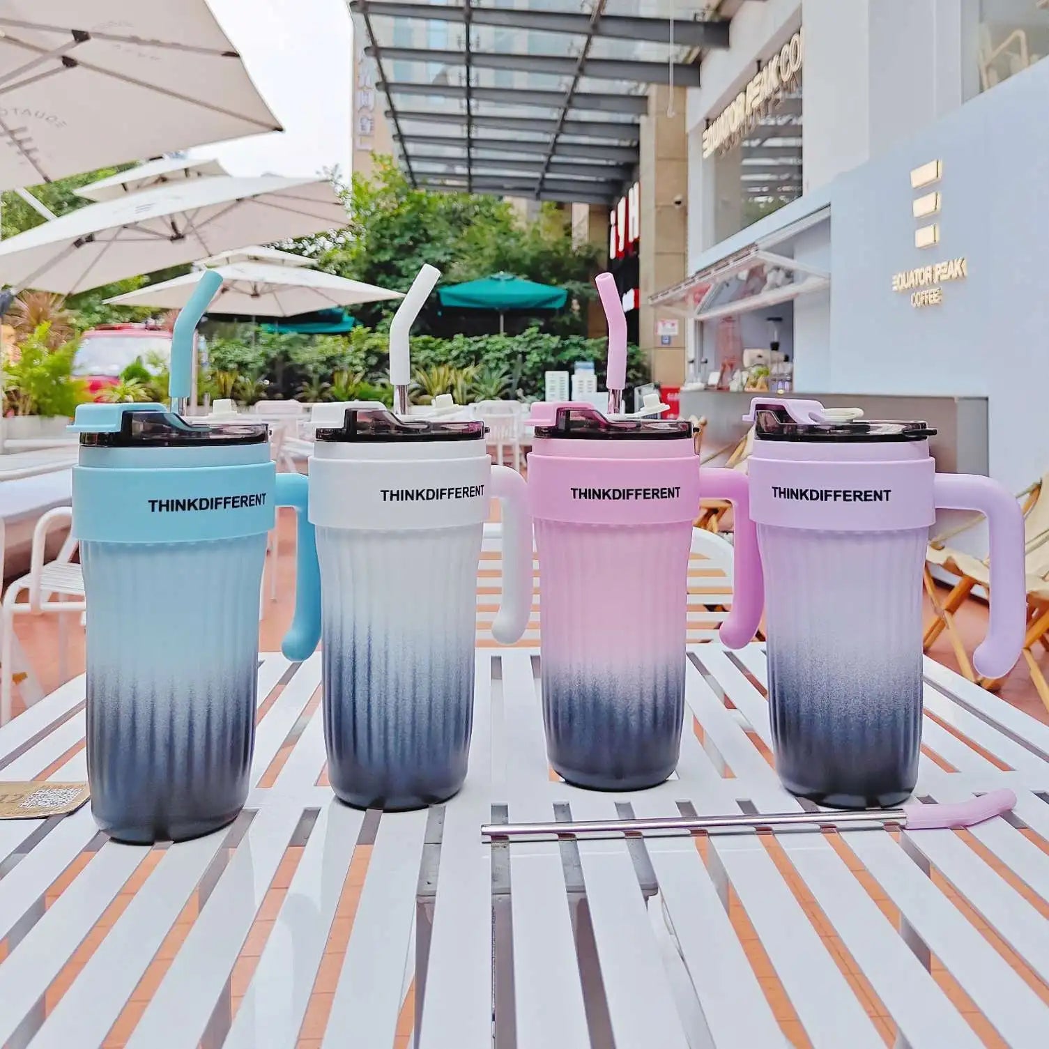 Custom Fast Logo 860ml Stainless Steel Double Wall Travel Mug Insulated Tumbler with Handle Reusable Vacuum Coffee Cup