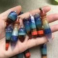 Nactural Crystal Point Pendulum Stone Healing Crystal Dowsing Divination Tool 7 Chakra Pendant