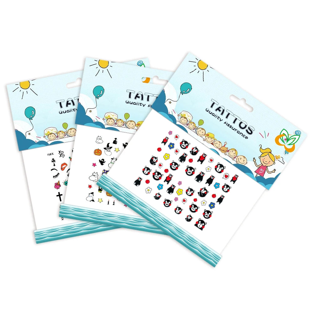 Wholesale or Custom Nail Art Tattoo Stickers for Girls Water Transfer Nail Temporary Tattoos for Kids