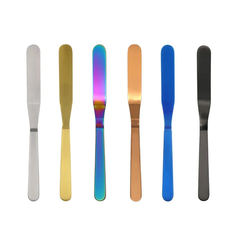 (JYKT-CT003) Chef Plating Spatula Palette Stainless Steel Titanium Coating Heavy and Hard with Solid Handle