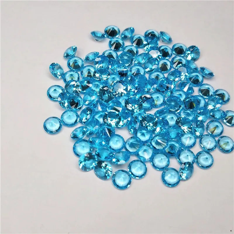 Lot 500pcs Green Aquamarine Aqua Blue Topaz Sapphire Blue Olive Synthetic Cubic Zirconia 3A 1-10 mm 9mm Jewelry Making 8mm