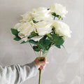 K01358 10 Heads Artificial Silk Fakes Flowers Leaf Rose Wedding Floral Decor Bouquet