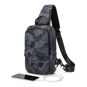 New Men's Shoulder Bag Sports Simple Fashion Multifunctional Chest Bag Expandable Messenger Waist Crossbody Bag