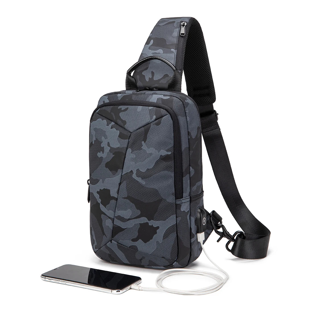 New Men's Shoulder Bag Sports Simple Fashion Multifunctional Chest Bag Expandable Messenger Waist Crossbody Bag