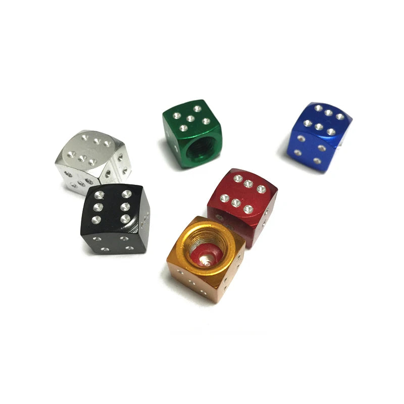 Dice Type Custom Aluminum Wheel Tire Air Dust Valve Caps Stem Cover