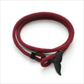 Hot Sale Ocean Series Handmade Black Whale Tail Wrap Mens Rope Bracelet for Gifts