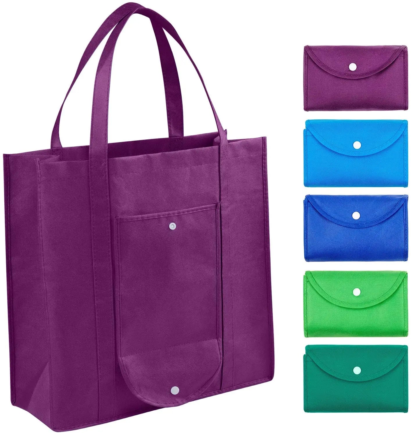 Extra Large Durable Heavy Duty Reusable Foldable Grocery Tote Bag Non Woven Shopping Pouch for Sublimation Folding Blank