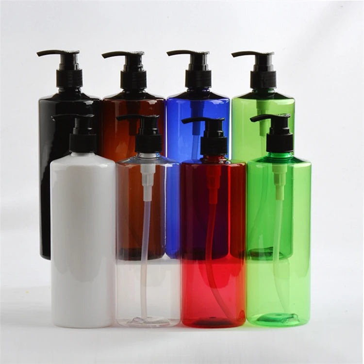 IBELONG 500ml Green Amber Blue Clear White Black Empty PET Plastic Shampoo Bottles for Shampoo and Conditioner